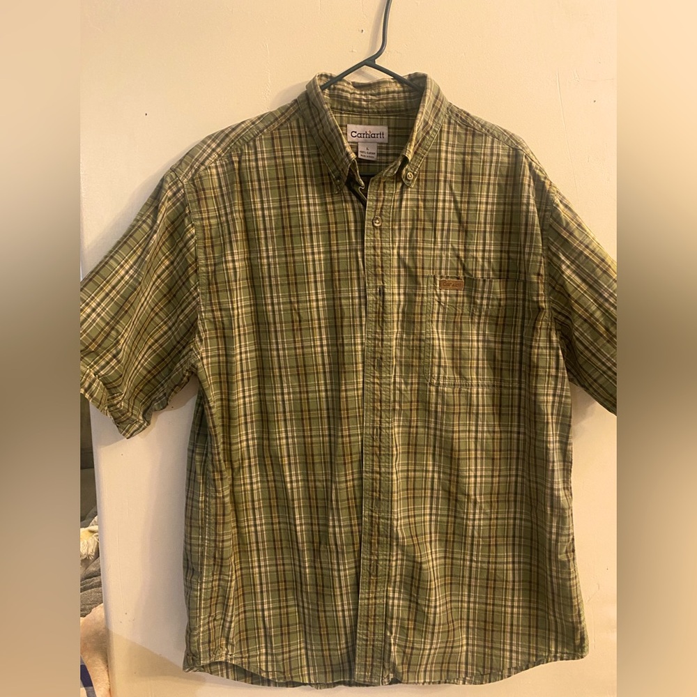 Carhartt Men's Green Plaid Shirt